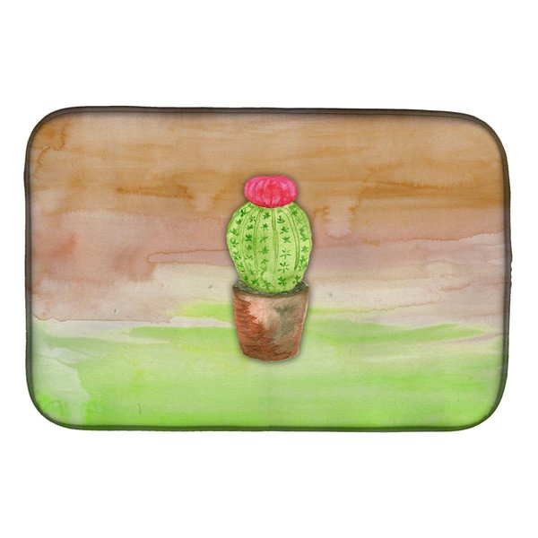 Carolines Treasures Cactus Green & Brown Watercolor Dish Drying Mat BB7365DDM